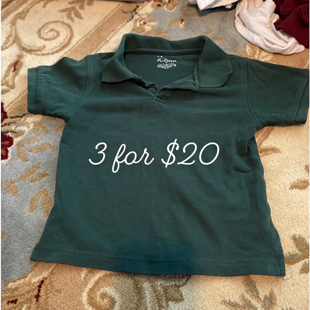 Classroom hunter green short sleeve polo shirt 4T. 3itemsfor$20